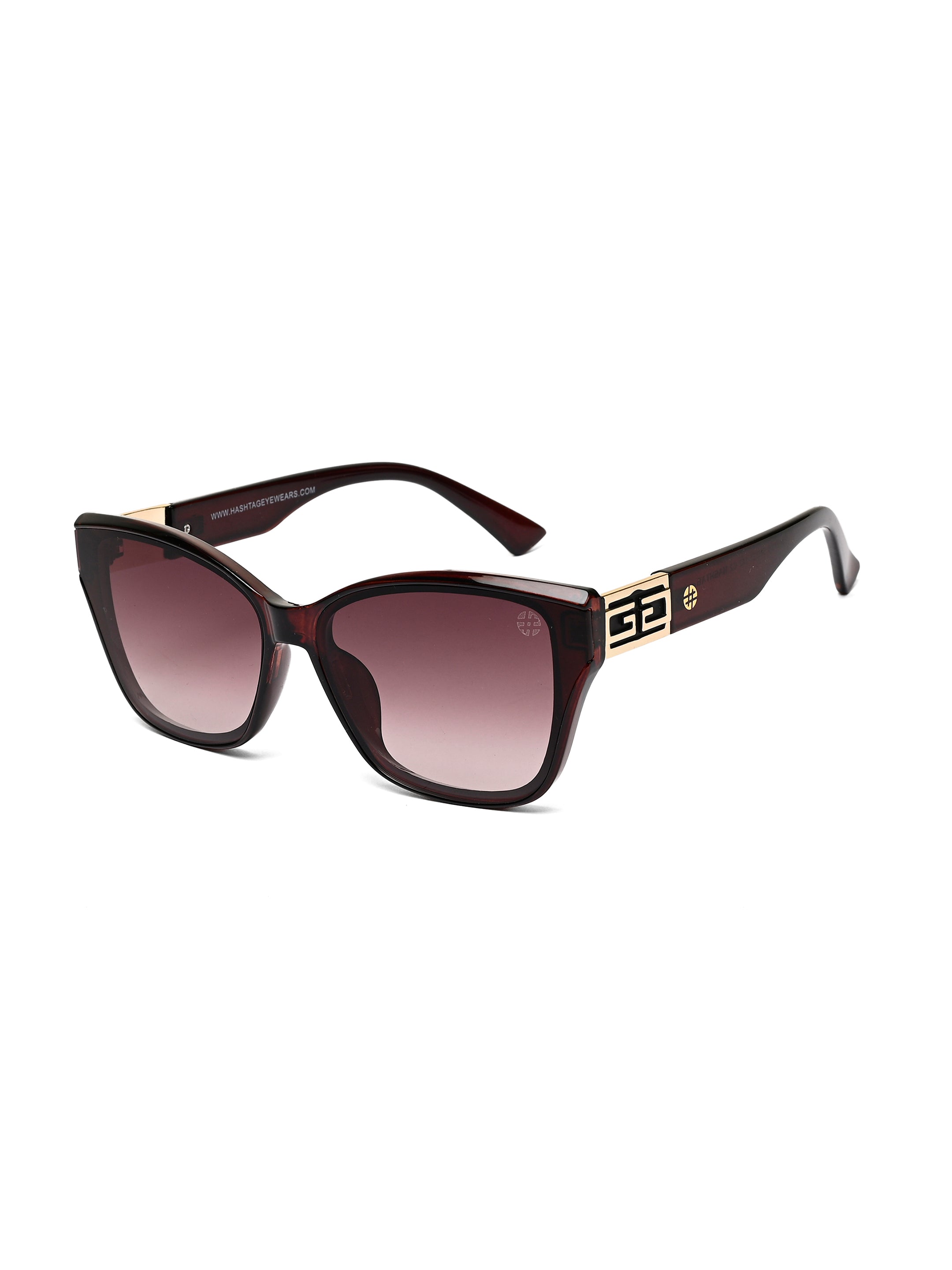 Elyra | Brown Medium Full Rim Cateye Sunglasses for Women [UV-protected]