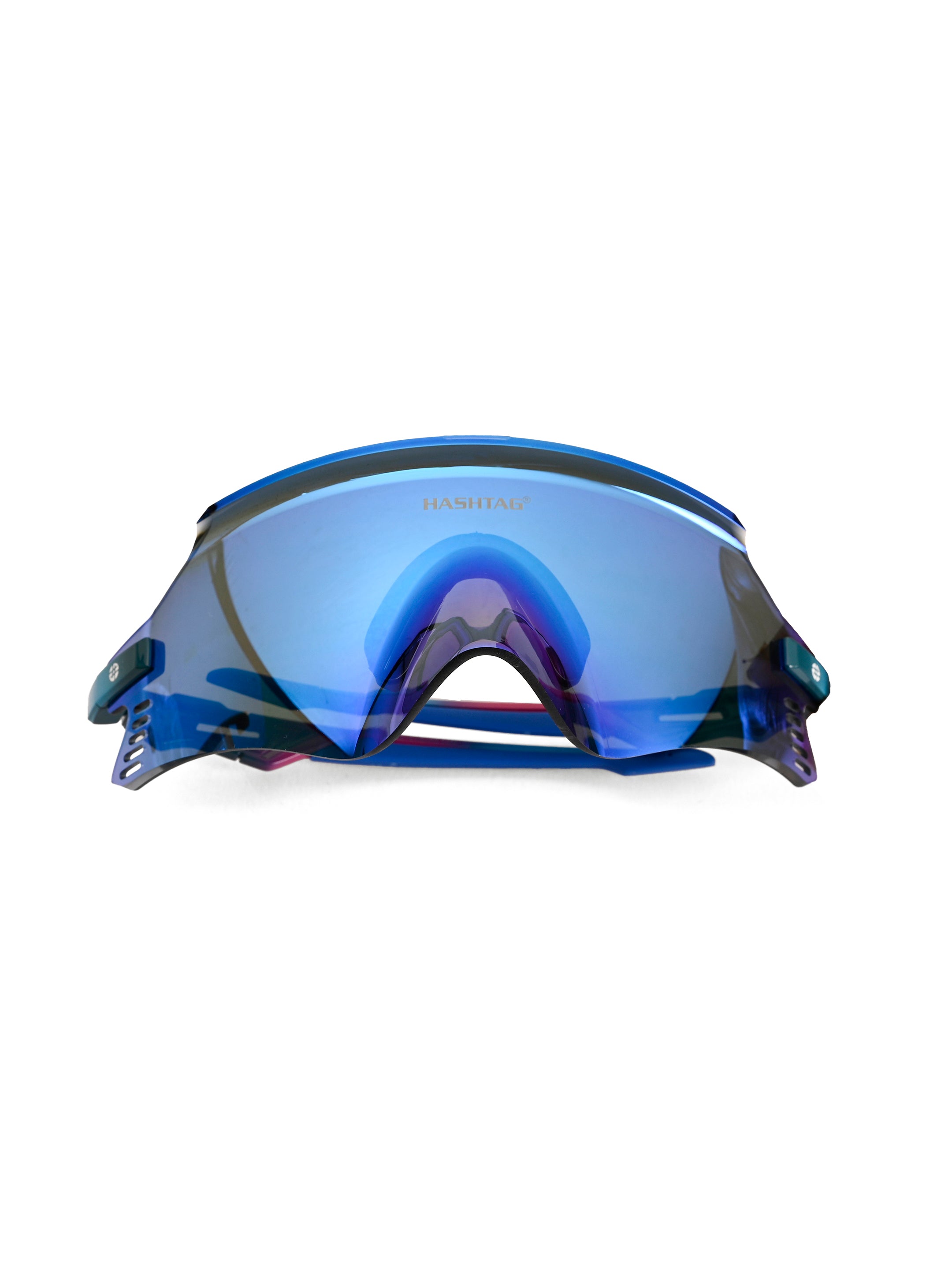 Saelor | Blue Large Full Rim Shield Sports Sunglasses for Men & Women [UV-protected]