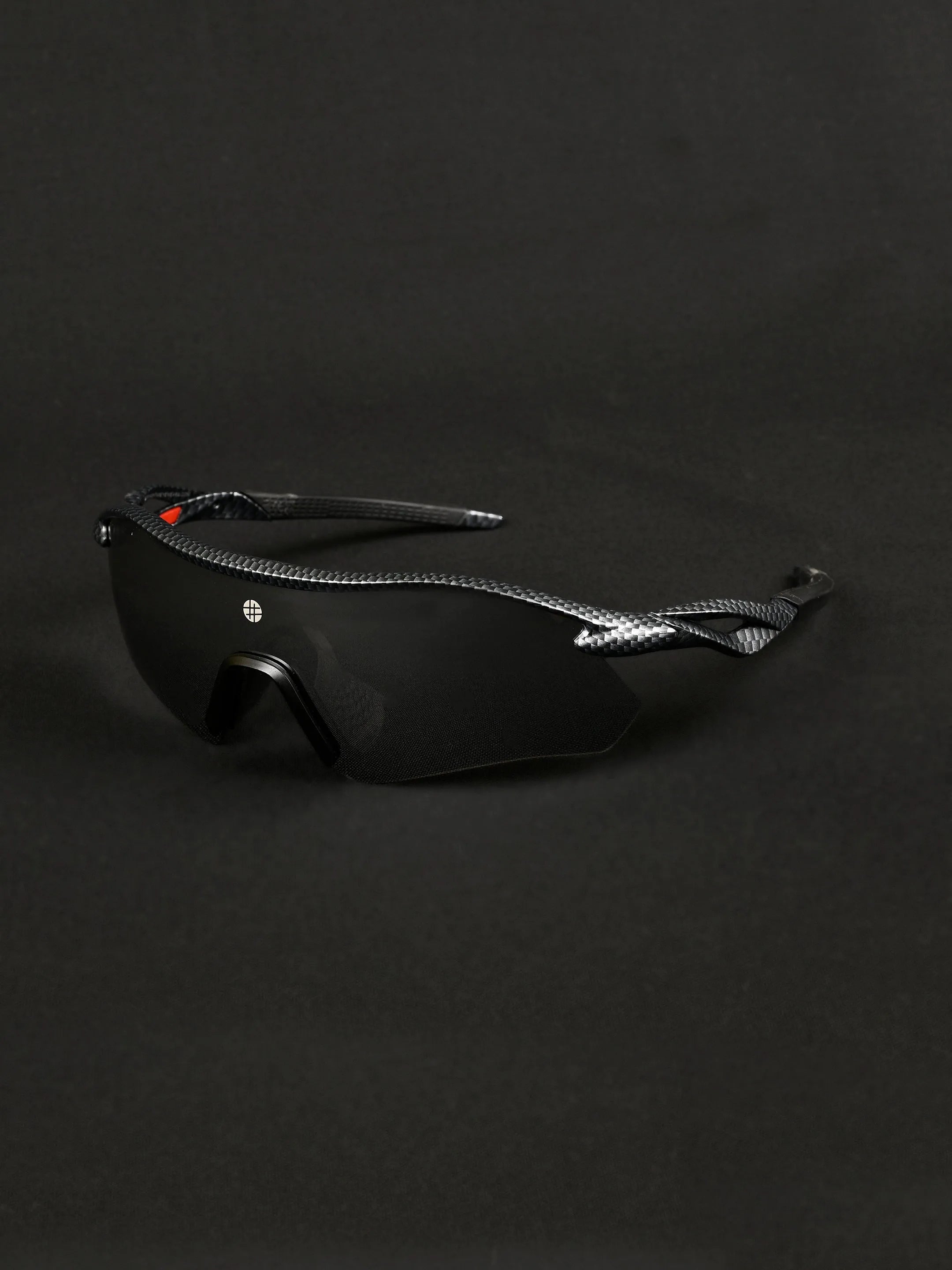 Falcon | Grey Texture Large Half Rim Shield Sports for Men & Women [Mirrored]