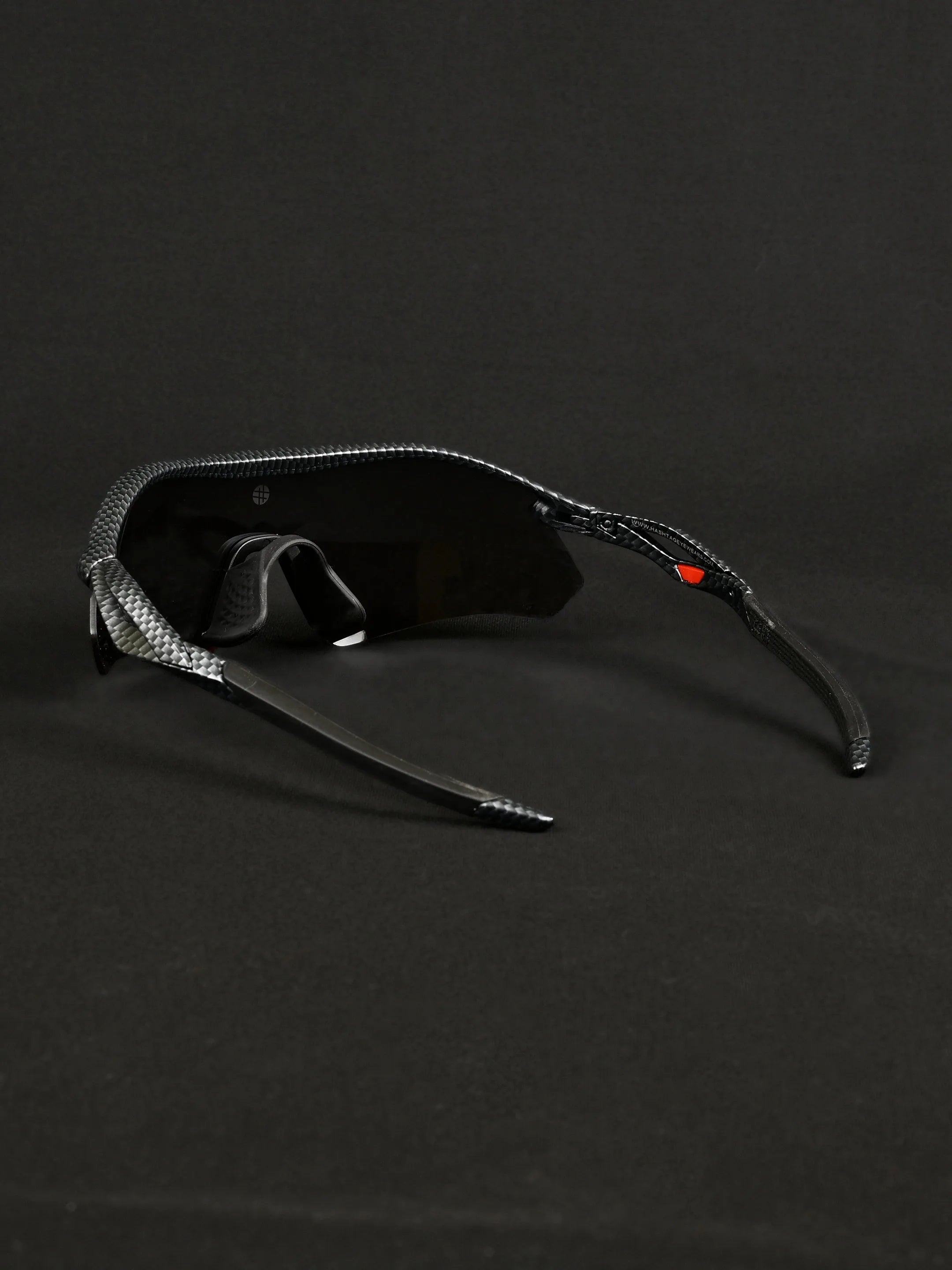 Falcon | Grey Texture Large Half Rim Shield Sports for Men & Women [Mirrored]