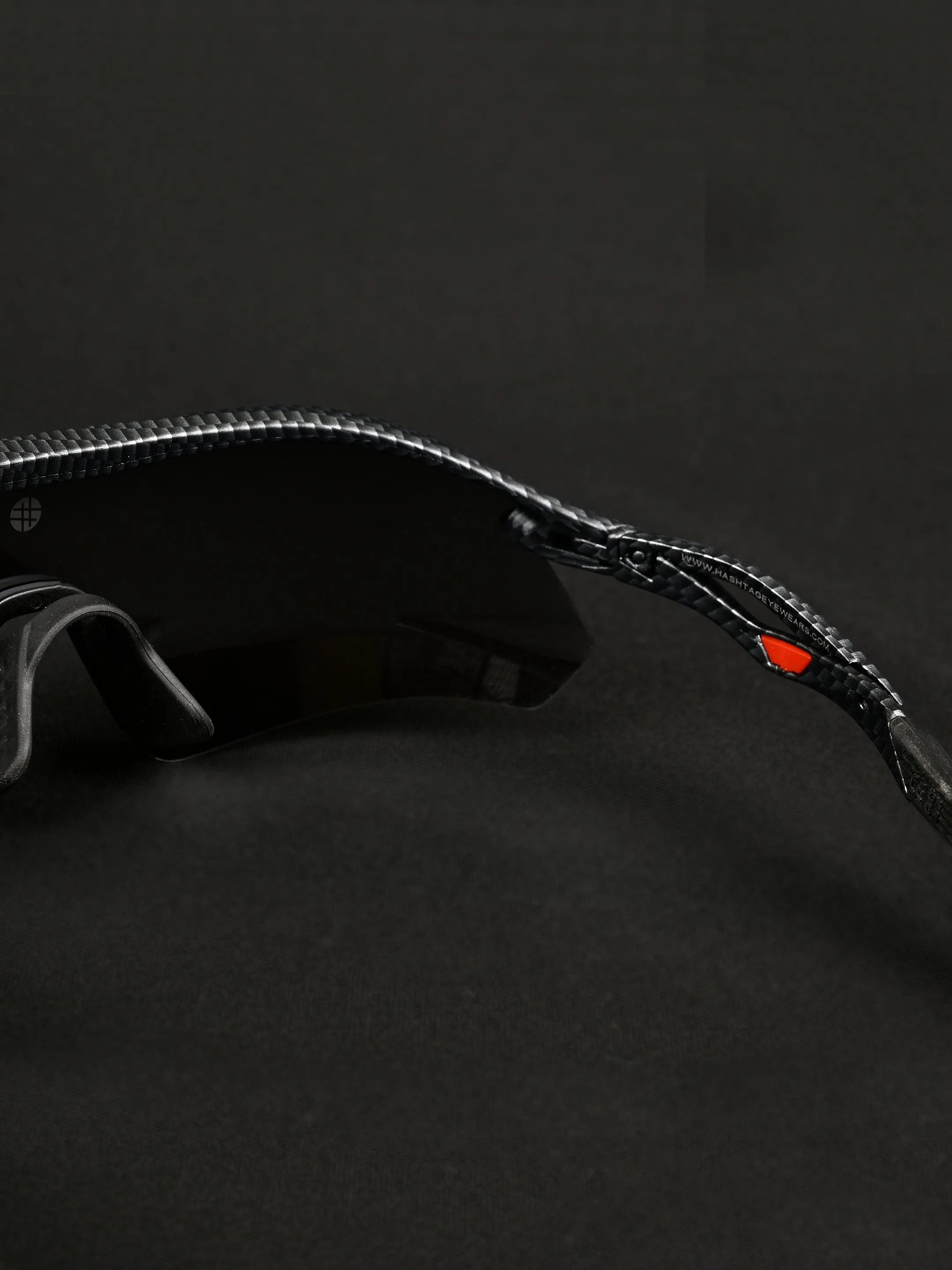 Falcon | Grey Texture Large Half Rim Shield Sports for Men & Women [Mirrored]