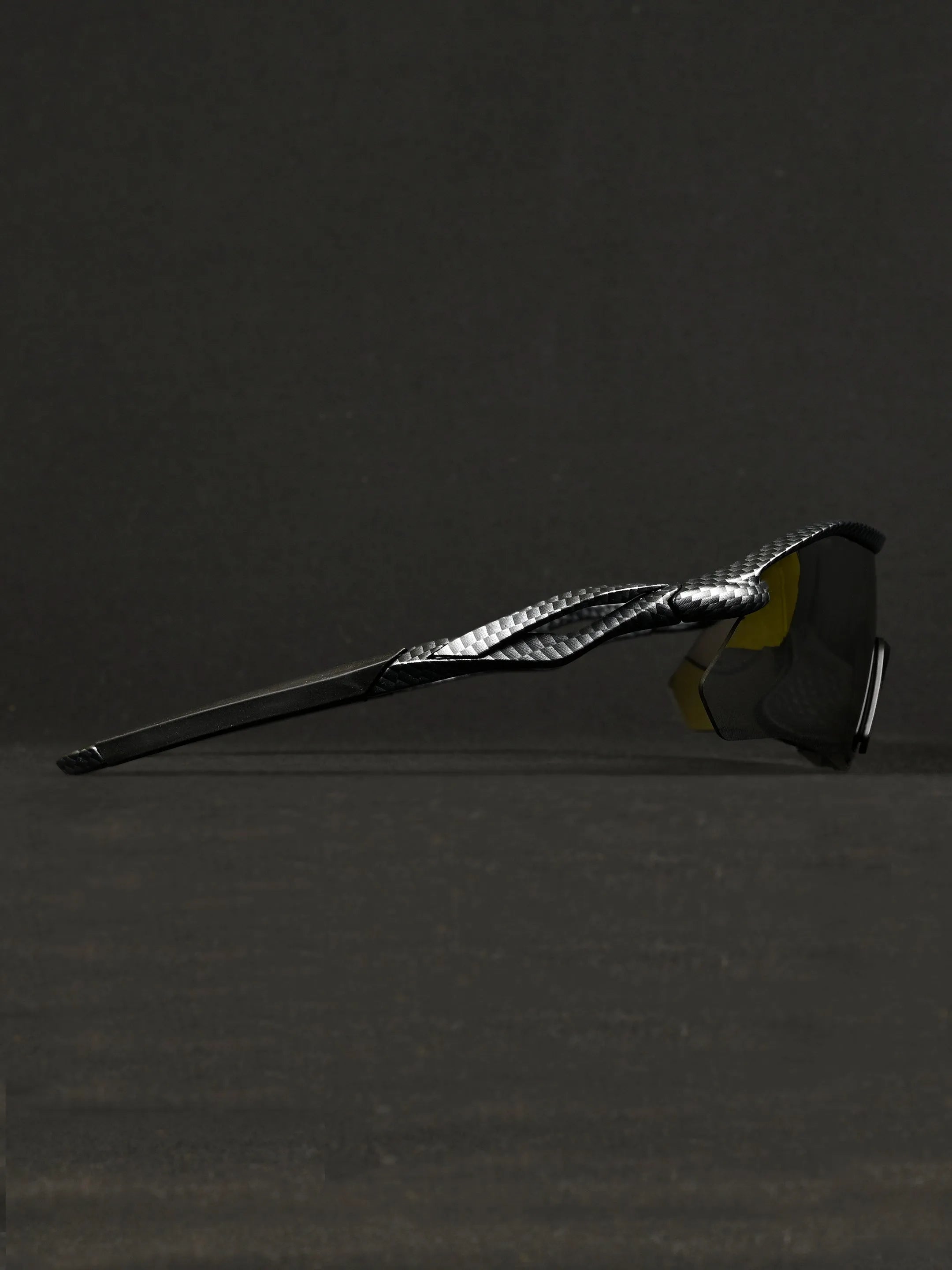 Falcon | Grey Texture Large Half Rim Shield Sports for Men & Women [Mirrored]