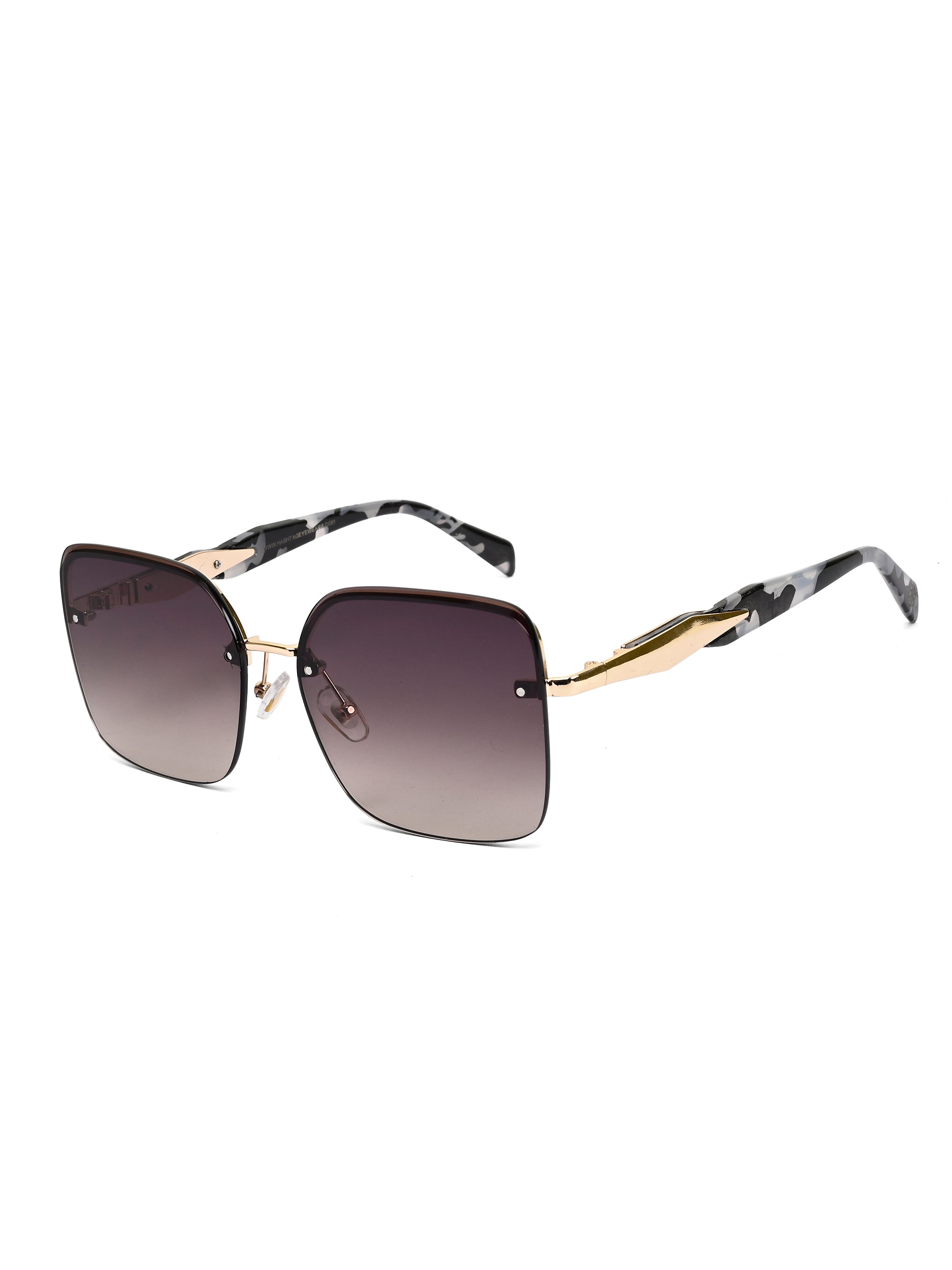 Parion | Golden Medium Full Rim Pentagon Sunglasses for Women [UV-protected]