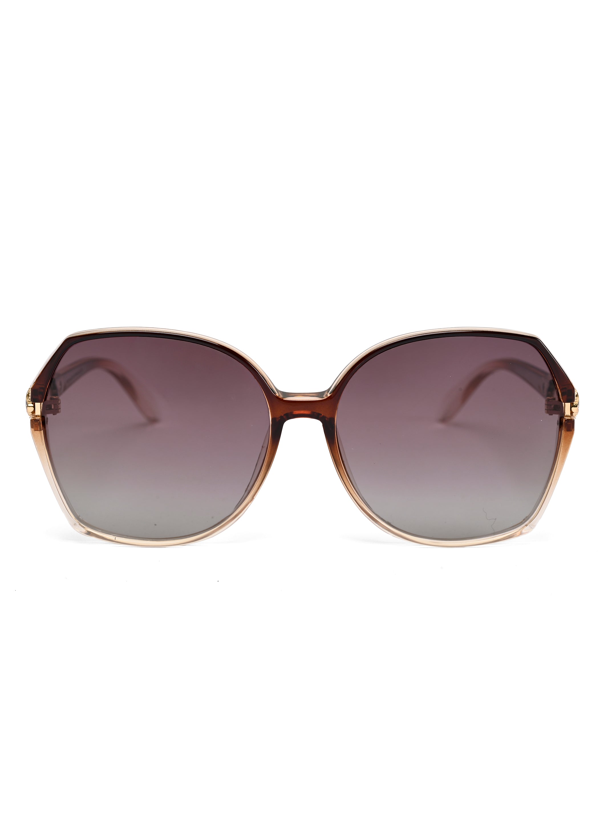 Orya | Brown Gold Medium Full Rim Butterfly Sunglasses for Women [Polarized]