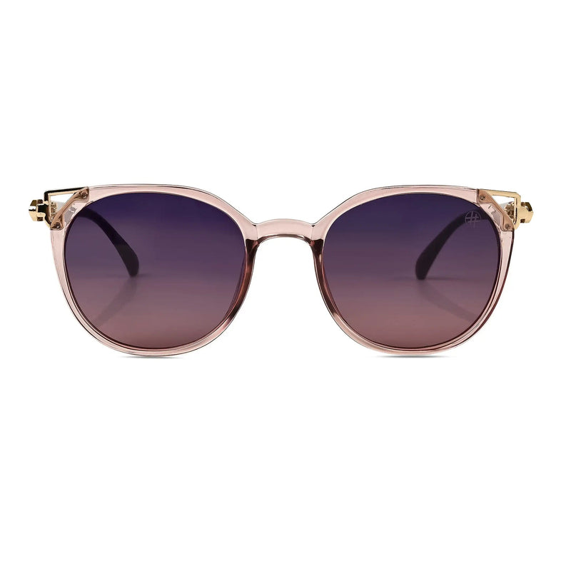 Vortex | Gradient Purple Medium Full Rim Round Sunglasses for Women [UV-protected]