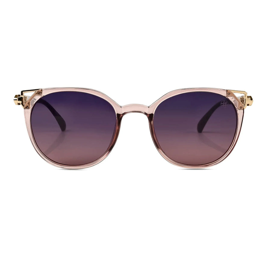 Vortex | Gradient Purple Medium Full Rim Round Sunglasses for Women [UV-protected]