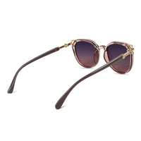 Vortex | Gradient Purple Medium Full Rim Round Sunglasses for Women [UV-protected]