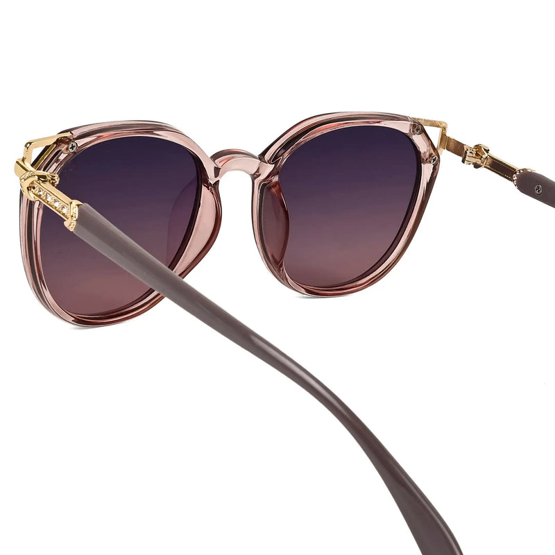 Vortex | Gradient Purple Medium Full Rim Round Sunglasses for Women [UV-protected]