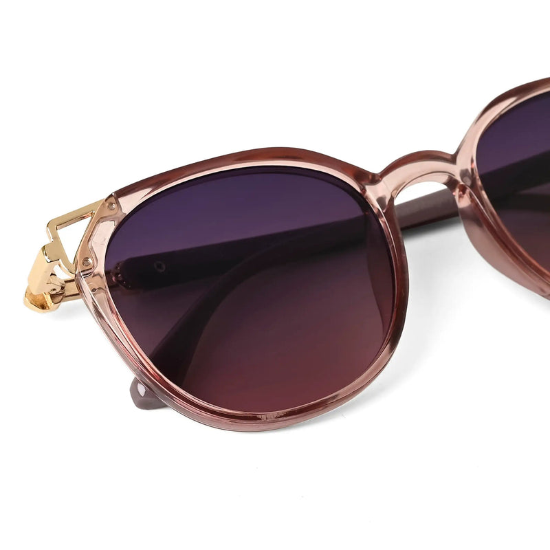 Vortex | Gradient Purple Medium Full Rim Round Sunglasses for Women [UV-protected]