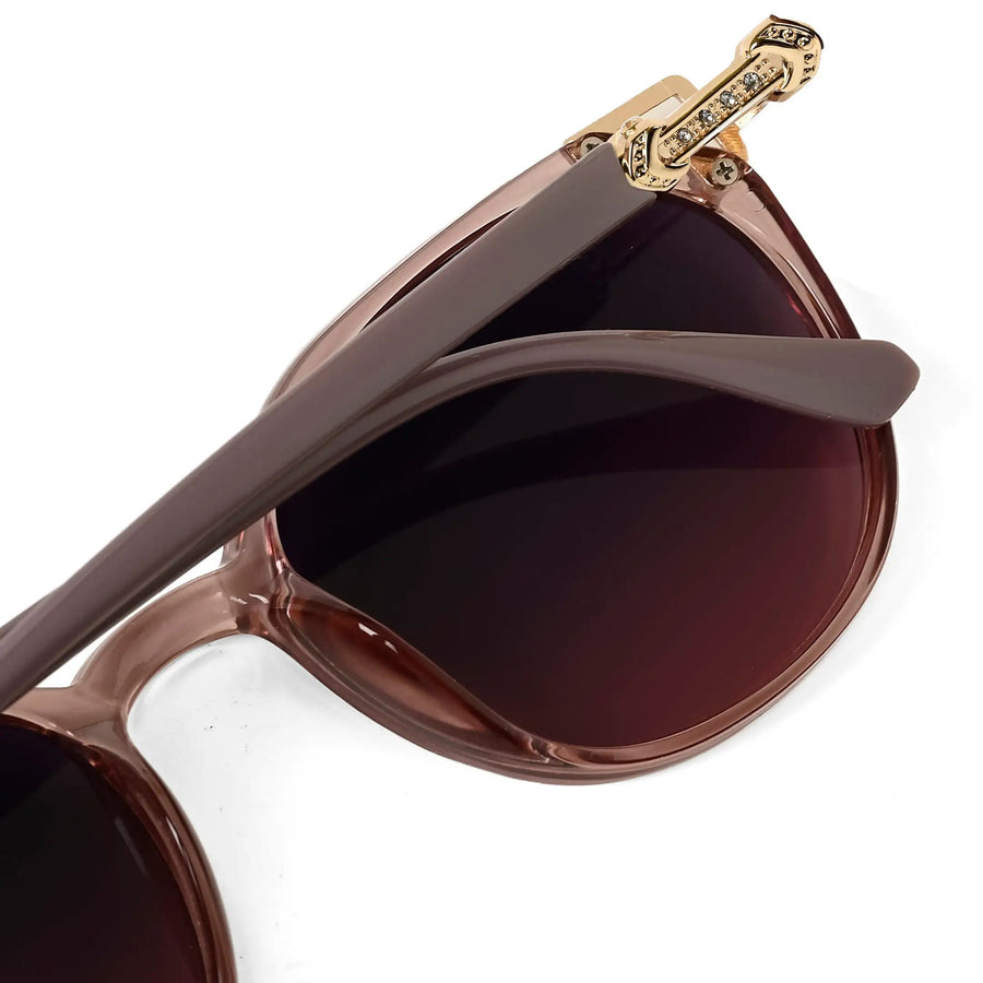 Vortex | Gradient Purple Medium Full Rim Round Sunglasses for Women [UV-protected]