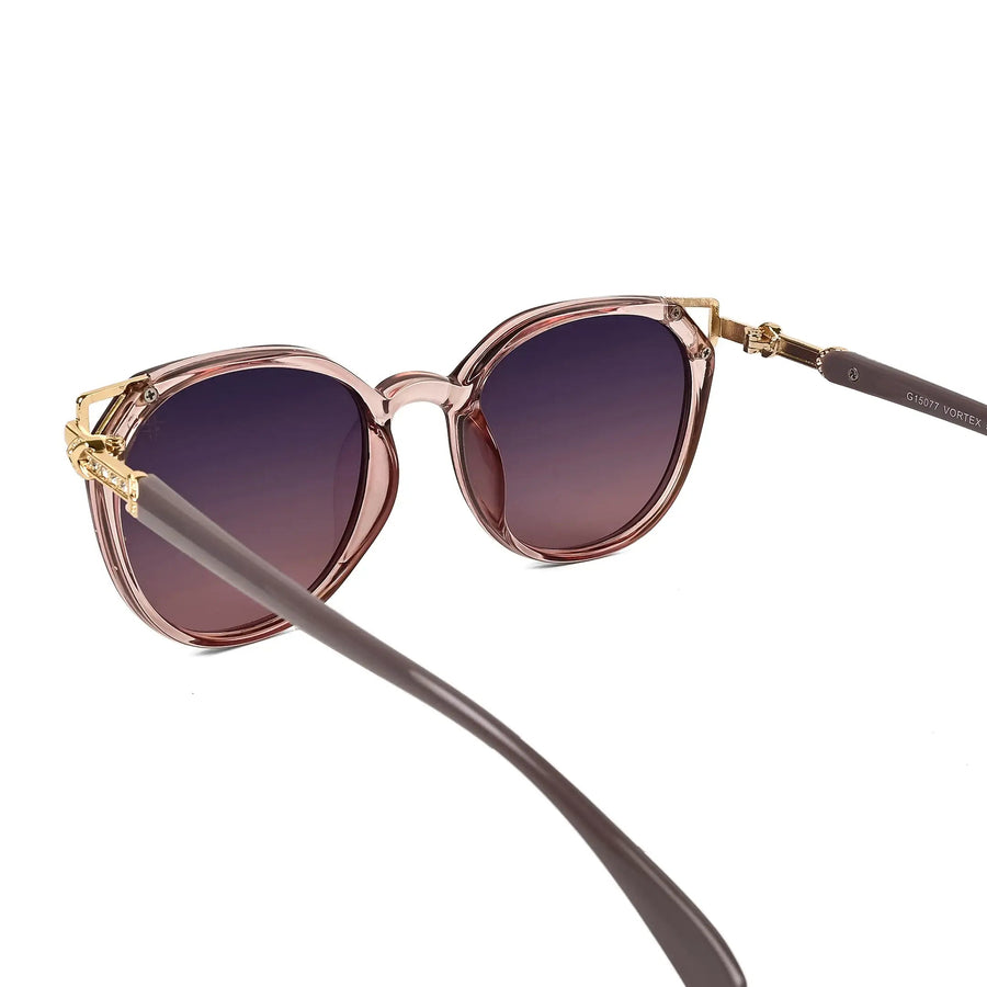 Vortex | Gradient Purple Medium Full Rim Round Sunglasses for Women [UV-protected]