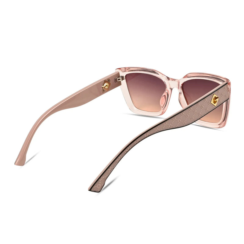 Gravon | Transparent-Baby Pink Medium Full Rim Cateye Sunglasses for Women [UV-protected]