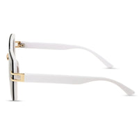 Valoria | White Large Full Rim Square Sunglasses for Women [UV-protected]