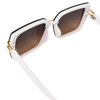 Valoria | White Large Full Rim Square Sunglasses for Women [UV-protected]