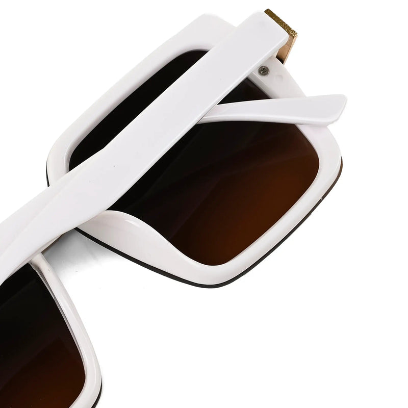 Valoria | White Large Full Rim Square Sunglasses for Women [UV-protected]