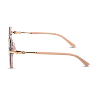 Veilion | Baby Pink Medium Full Rim Hexagonal Sunglasses for Women [UV-protected]