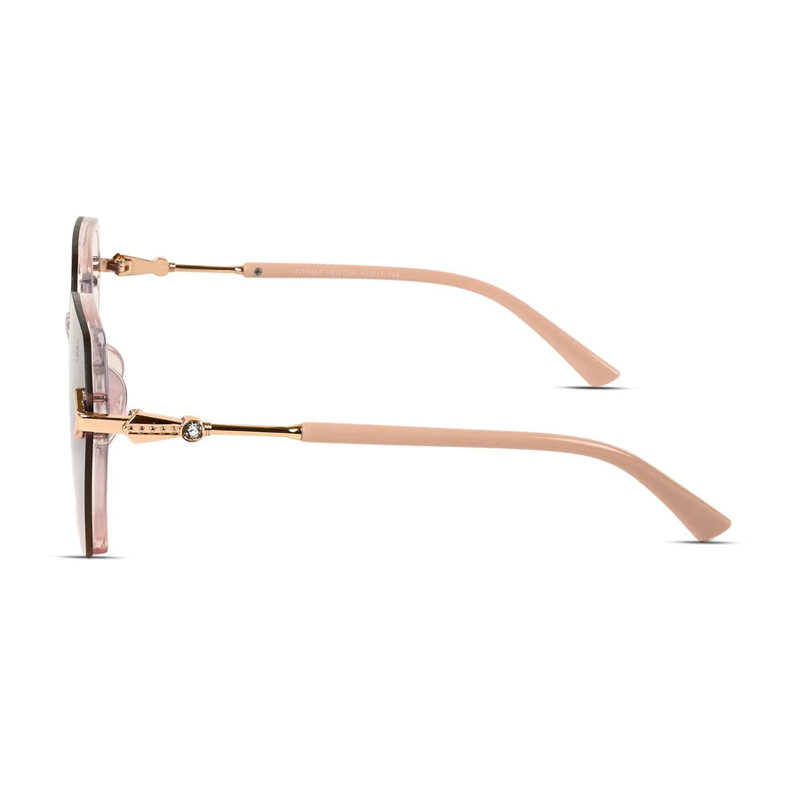 Veilion | Baby Pink Medium Full Rim Hexagonal Sunglasses for Women [UV-protected]