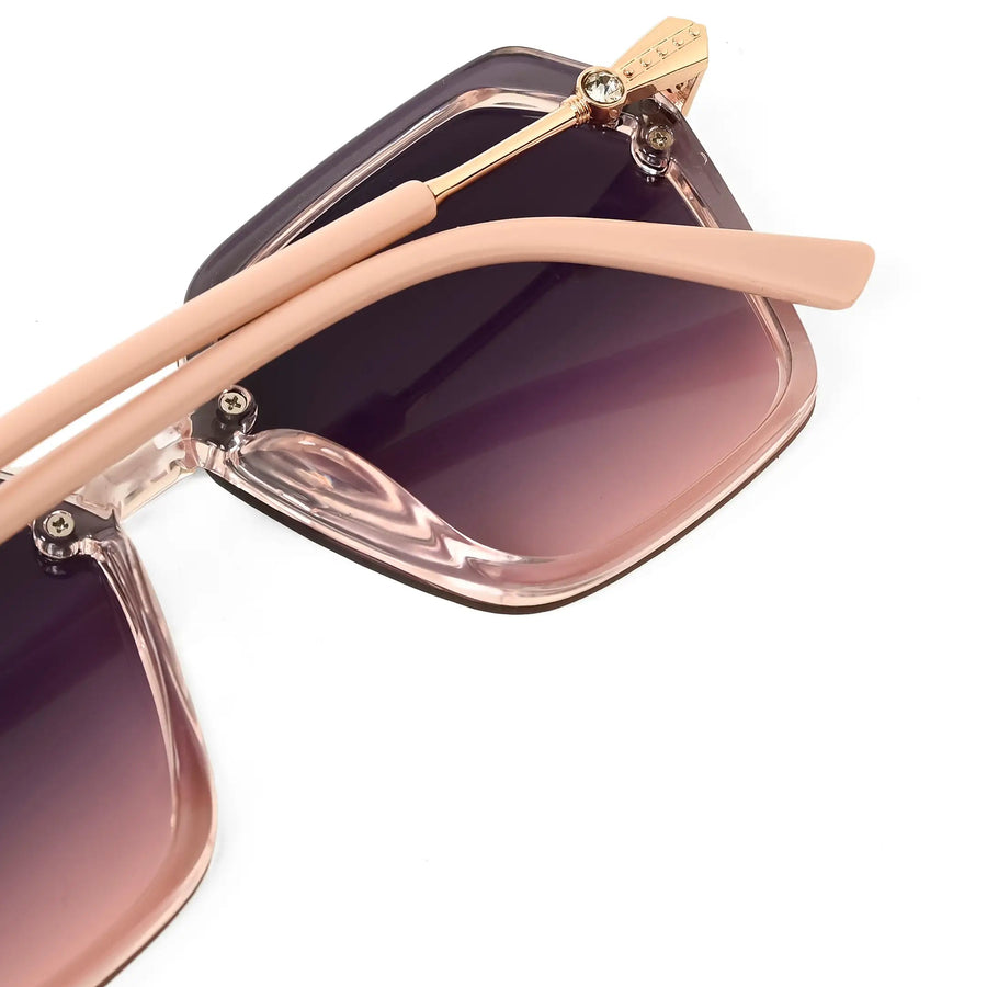 Veilion | Baby Pink Medium Full Rim Hexagonal Sunglasses for Women [UV-protected]