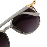 Vortex | Gradient Smoke Purple Medium Full Rim Round Sunglasses for Women [UV-protected]