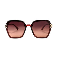 Veilion | Brown Medium Full Rim Hexagonal Sunglasses for Women [UV-protected]