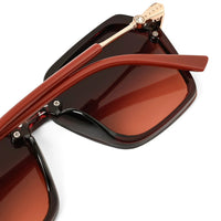 Veilion | Brown Medium Full Rim Hexagonal Sunglasses for Women [UV-protected]