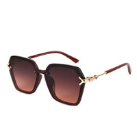 Veilion | Brown Medium Full Rim Hexagonal Sunglasses for Women [UV-protected]