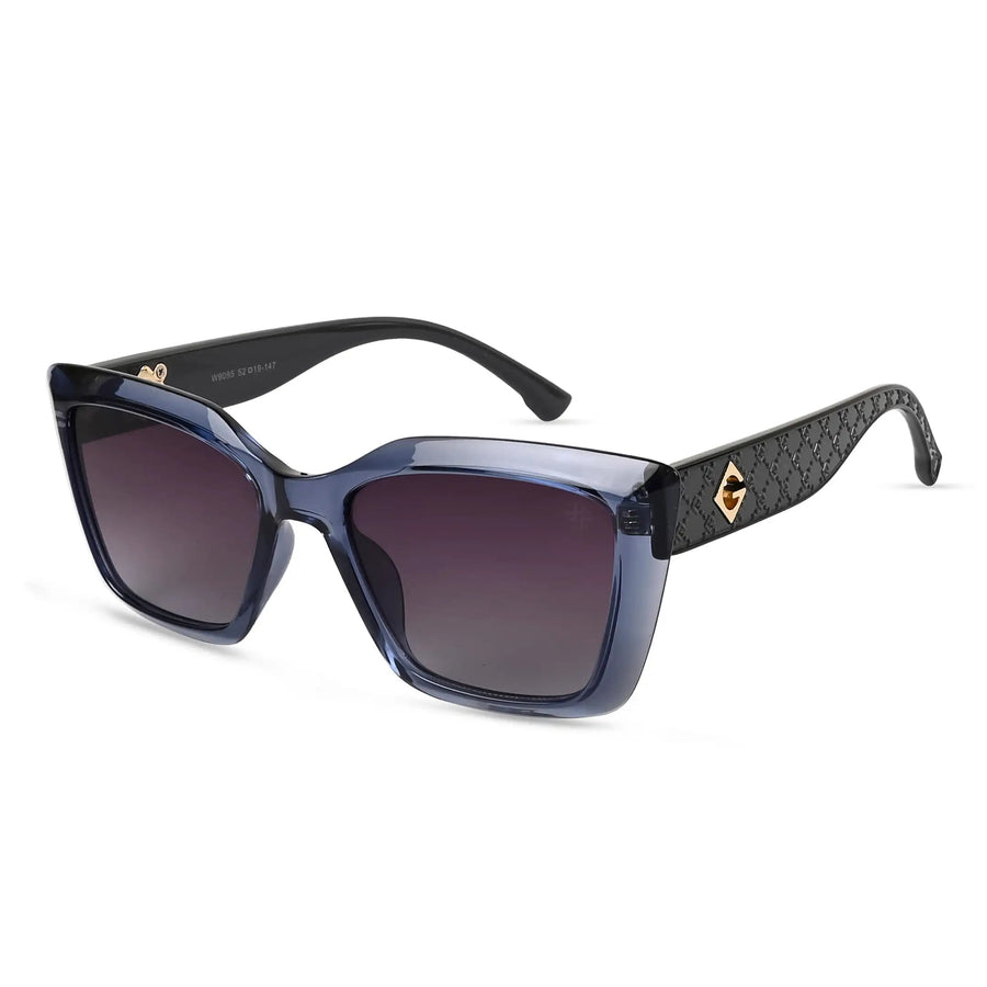 Gravon | Transparent Blue Medium Full Rim Cateye Sunglasses for Women [UV-protected]
