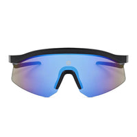 KINETIC | Black & Grey Medium Half Rim Shield Sports Sunglasses for Men & Women [UV-protected]