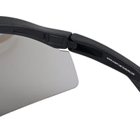 KINETIC | Black & Grey Medium Half Rim Shield Sports Sunglasses for Men & Women [UV-protected]