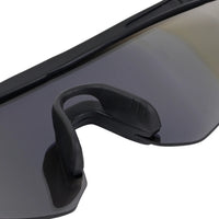 KINETIC | Black & Grey Medium Half Rim Shield Sports Sunglasses for Men & Women [UV-protected]