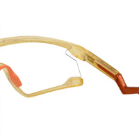 Pulse | Transparent Green Large Half Rim Shield Sports Sunglasses for Men & Women [MIRRORED]