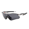 Falcon | Transparent Grey Large Half Rim Shield Sports Sunglasses for Men & Women [Mirrored]