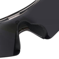 Falcon | Transparent Grey Large Half Rim Shield Sports Sunglasses for Men & Women [Mirrored]