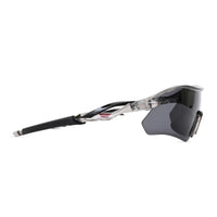Falcon | Transparent Grey Large Half Rim Shield Sports Sunglasses for Men & Women [Mirrored]