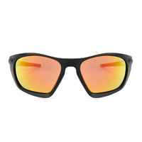 Lateralis | Black Large Full Rim Wraparound Sports Sunglasses for Men & Women [Mirrored]