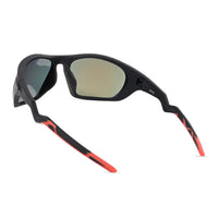 Lateralis | Black Large Full Rim Wraparound Sports Sunglasses for Men & Women [Mirrored]