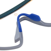 Pulse | Mate Green & Grey Large Half Rim Shield Sports Sunglasses for Men & Women [MIRRORED]