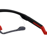 Pulse | Black-Grey Texture Large Half Rim Shield Sports Sunglasses for Men & Women [MIRRORED]