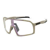 Swift | Cream Large Full Rim Visor Sports Sunglasses for Men & Women [Mirrored]