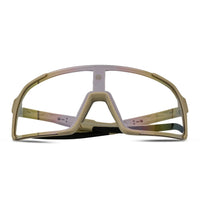 Swift | Cream Large Full Rim Visor Sports Sunglasses for Men & Women [Mirrored]