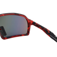 Swift | Red-Black Texture Large Full Rim Visor Sports Sunglasses for Men & Women [Mirrored]