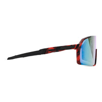 Swift | Red-Black Texture Large Full Rim Visor Sports Sunglasses for Men & Women [Mirrored]