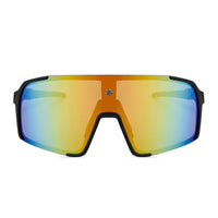 Swift | Black Large Full Rim Visor Sports Sunglasses for Men & Women [Mirrored]