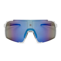 Swift | Transparent Large Full Rim Visor Sports Sunglasses for Men & Women [Mirrored]