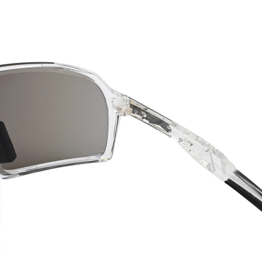 Swift | Transparent Large Full Rim Visor Sports Sunglasses for Men & Women [Mirrored]