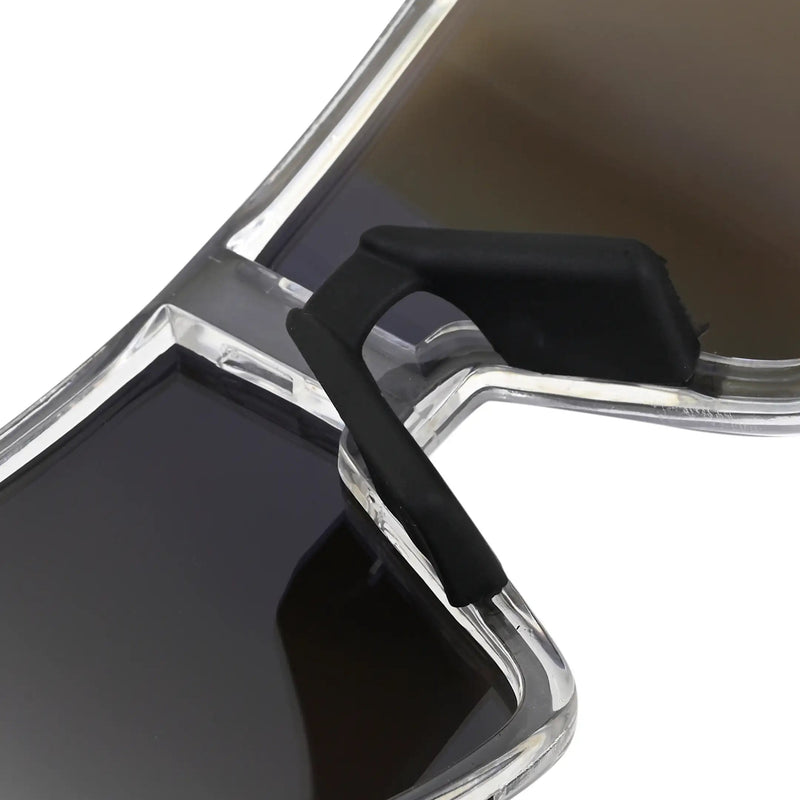 Swift | Transparent Large Full Rim Visor Sports Sunglasses for Men & Women [Mirrored]