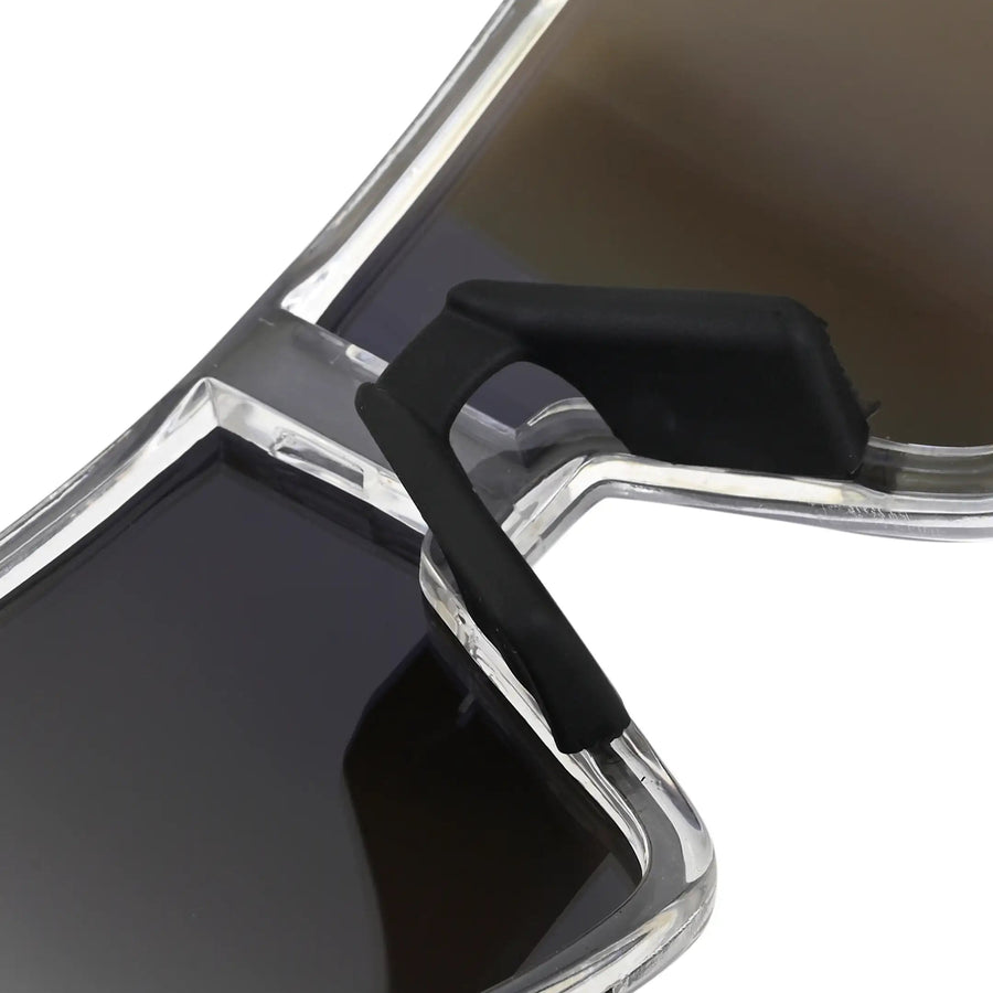 Swift | Transparent Large Full Rim Visor Sports Sunglasses for Men & Women [Mirrored]