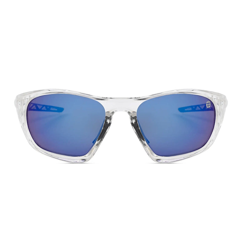 Lateralis | Transparent Large Full Rim Wraparound Sports Sunglasses for Men & Women [Mirrored]