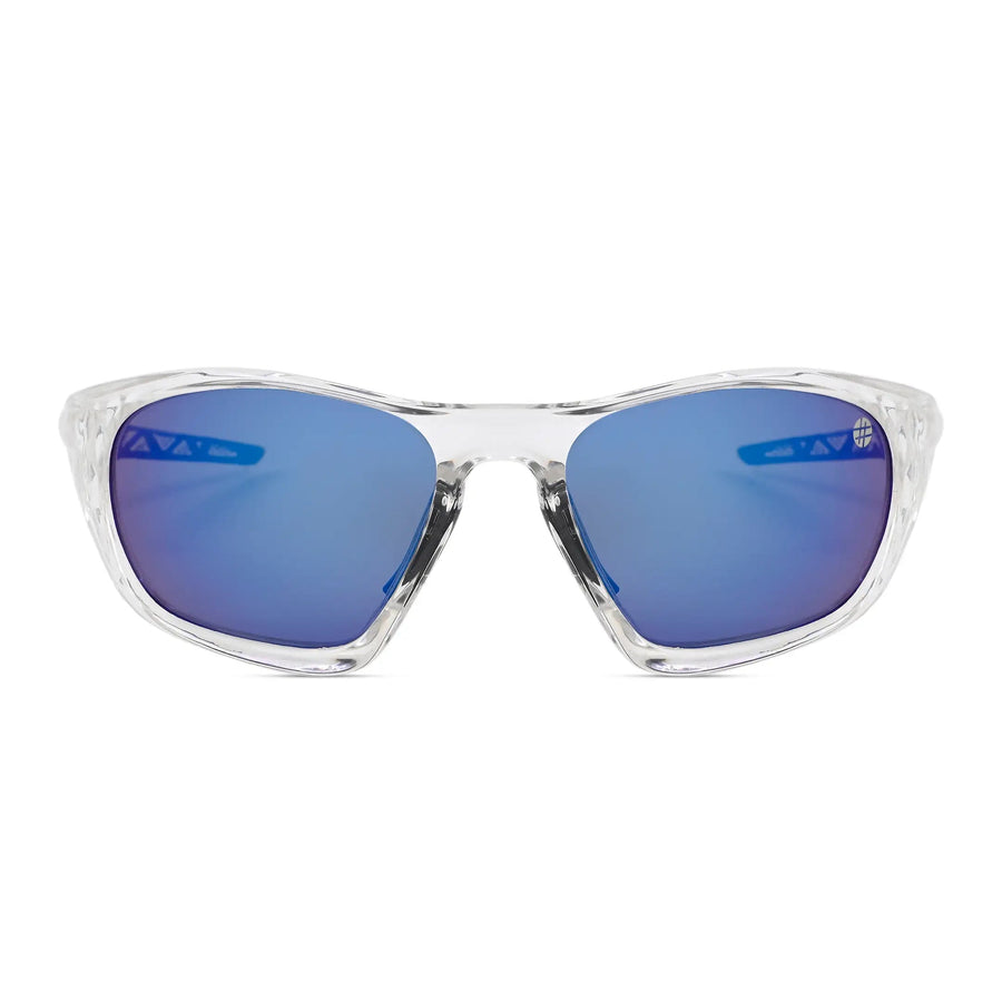 Lateralis | Transparent Large Full Rim Wraparound Sports Sunglasses for Men & Women [Mirrored]