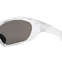 Lateralis | Transparent Large Full Rim Wraparound Sports Sunglasses for Men & Women [Mirrored]